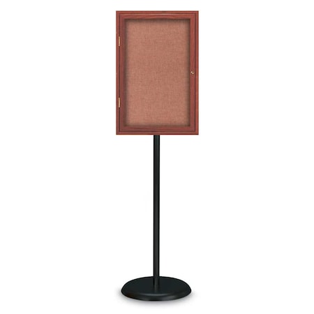 Corkboard,Double Door,Radius Frame,60x36,Black/Burgundy